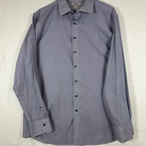 Murano Men's Blue Patterned Dress Shirt